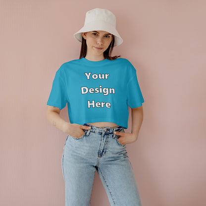 Sky Blue Customized Regular Fit Crop Top Front Design | Women