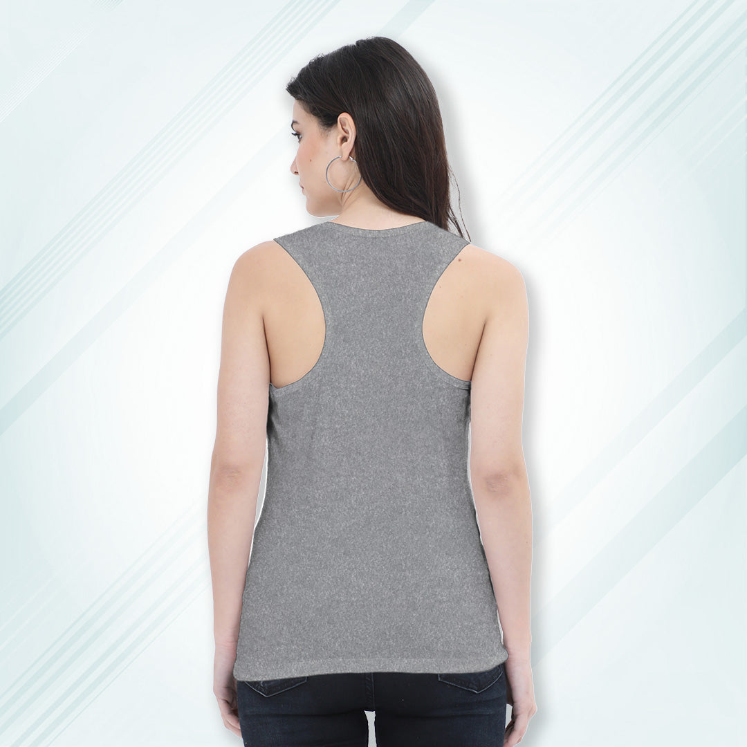 Charcoal Melange Regular Fit Tank Top | Women