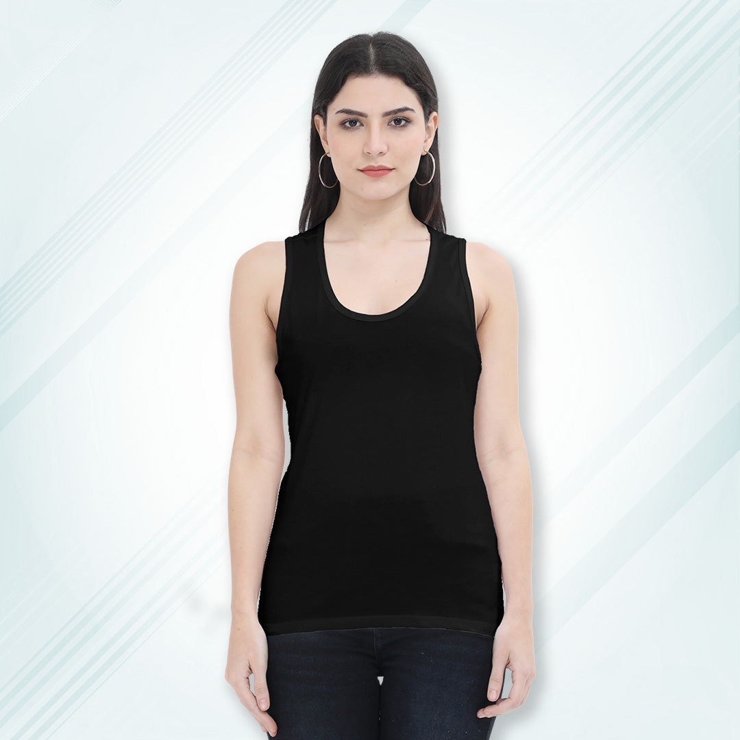 Black Regular Fit Tank Top | Women