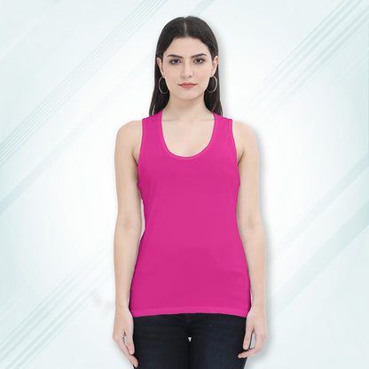 Pink Regular Fit Tank Top | Women