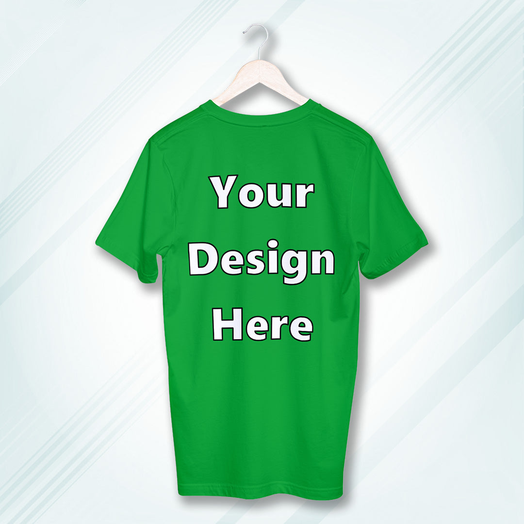 Flag Green Round Neck Cotton Classic Crew T-shirt Front Customized Design | Unisex
