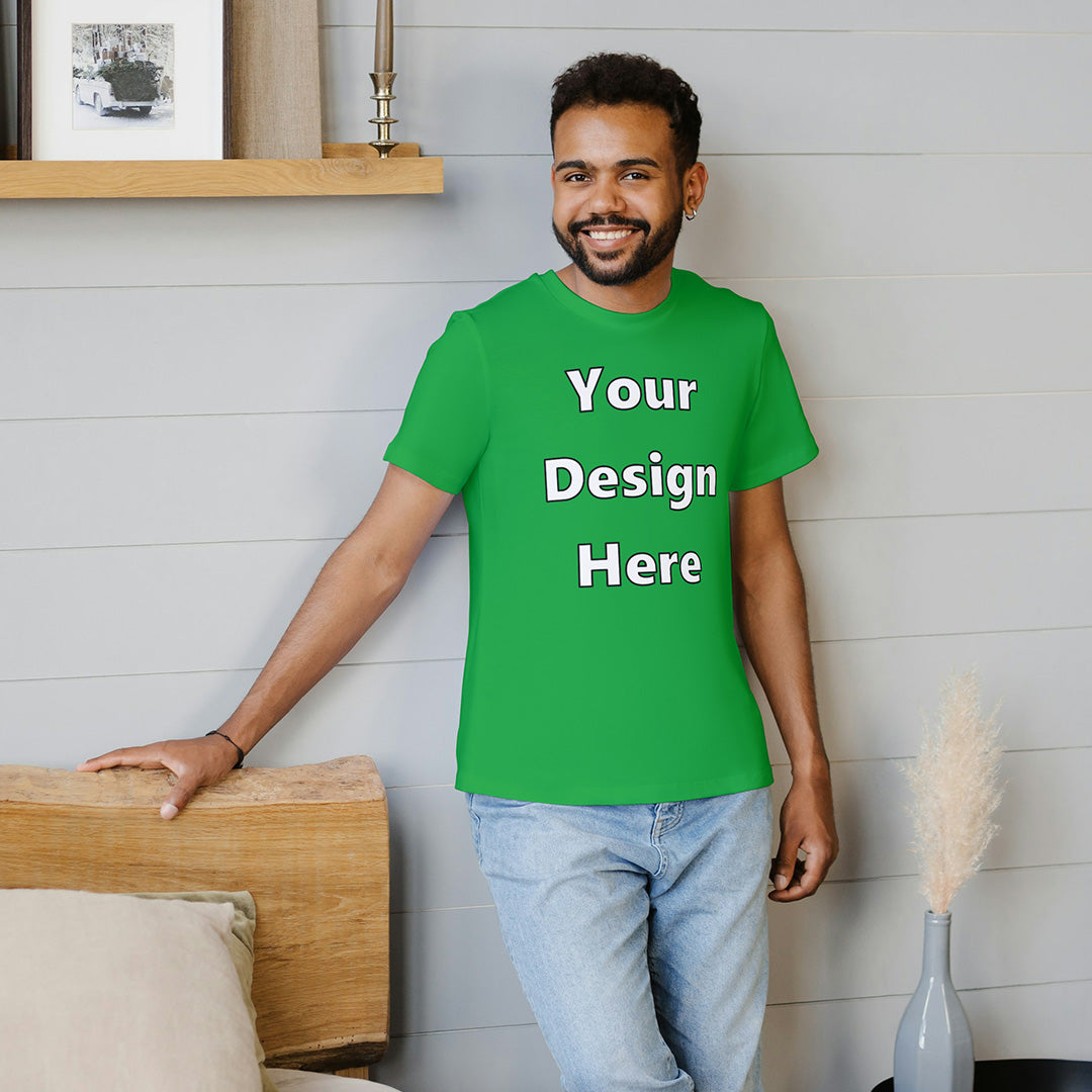 Flag Green Round Neck Cotton Classic Crew T-shirt Front Customized Design | Unisex