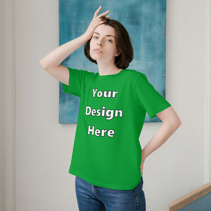 Flag Green Round Neck Cotton Classic Crew T-shirt Front Customized Design | Unisex