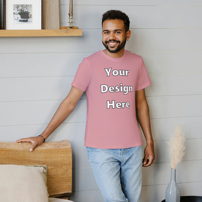 Flamingo Round Neck Cotton Classic Crew T-shirt Front Customized Design | Unisex
