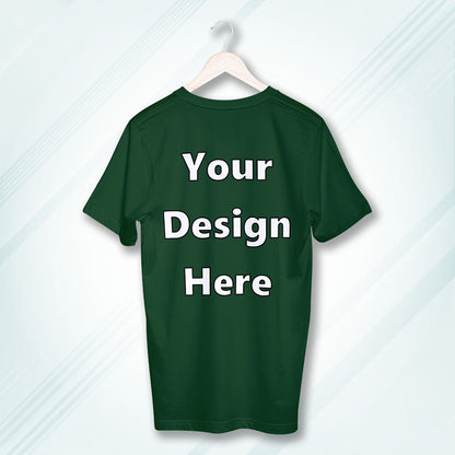 Green Round Neck Cotton Classic Crew T-shirt Front Customized Design | Unisex