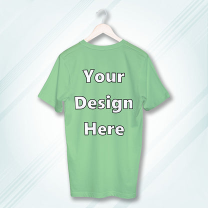 Jade Round Neck Cotton Classic Crew T-shirt Front Customized Design | Unisex