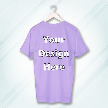 Lavender Round Neck Cotton Classic Crew T-shirt Front Customized Design | Unisex