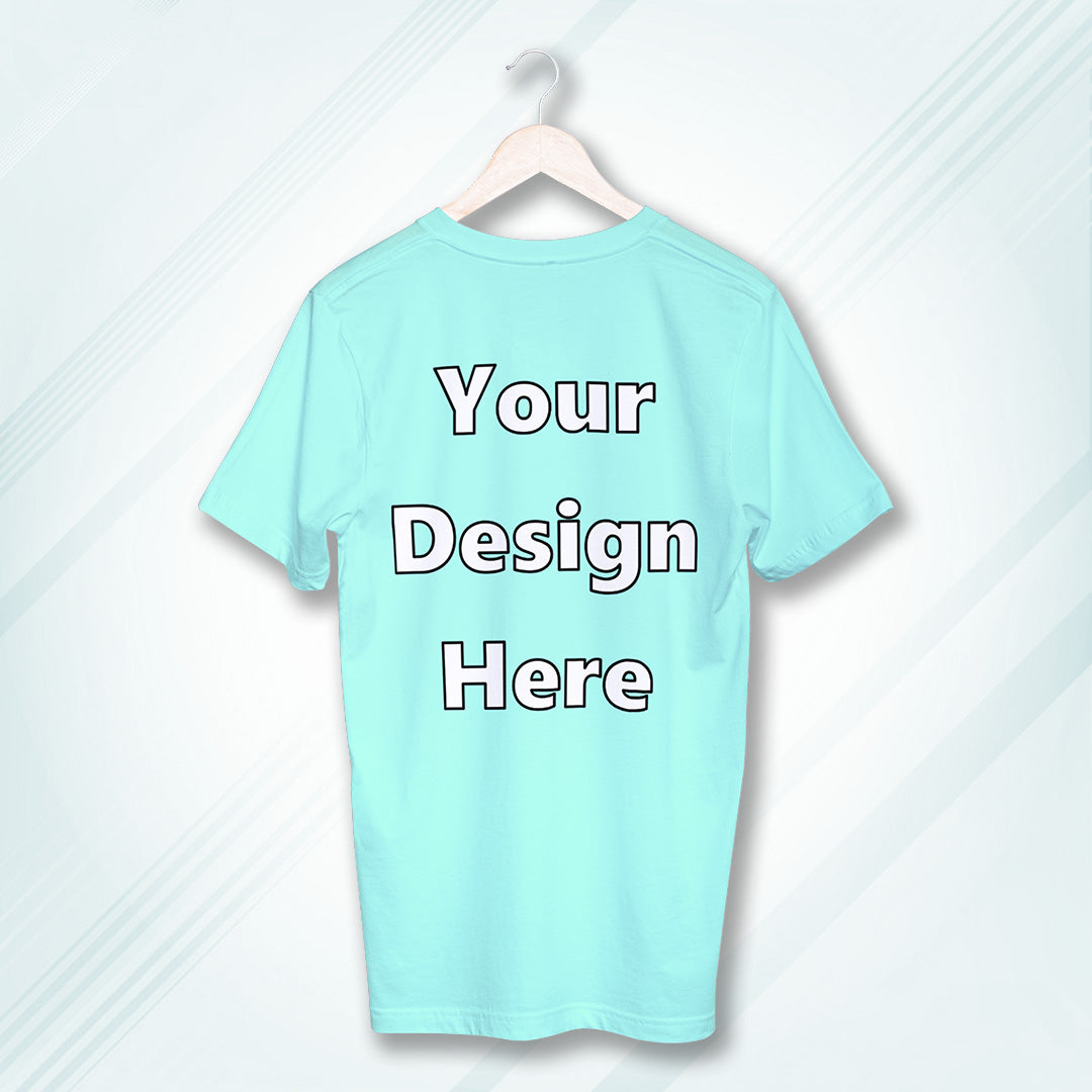 Mint Round Neck Cotton Classic Crew T-shirt Front Customized Design | Unisex
