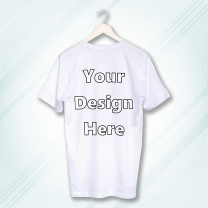 White Round Neck Cotton Classic Crew T-shirt Front Customized Design | Unisex