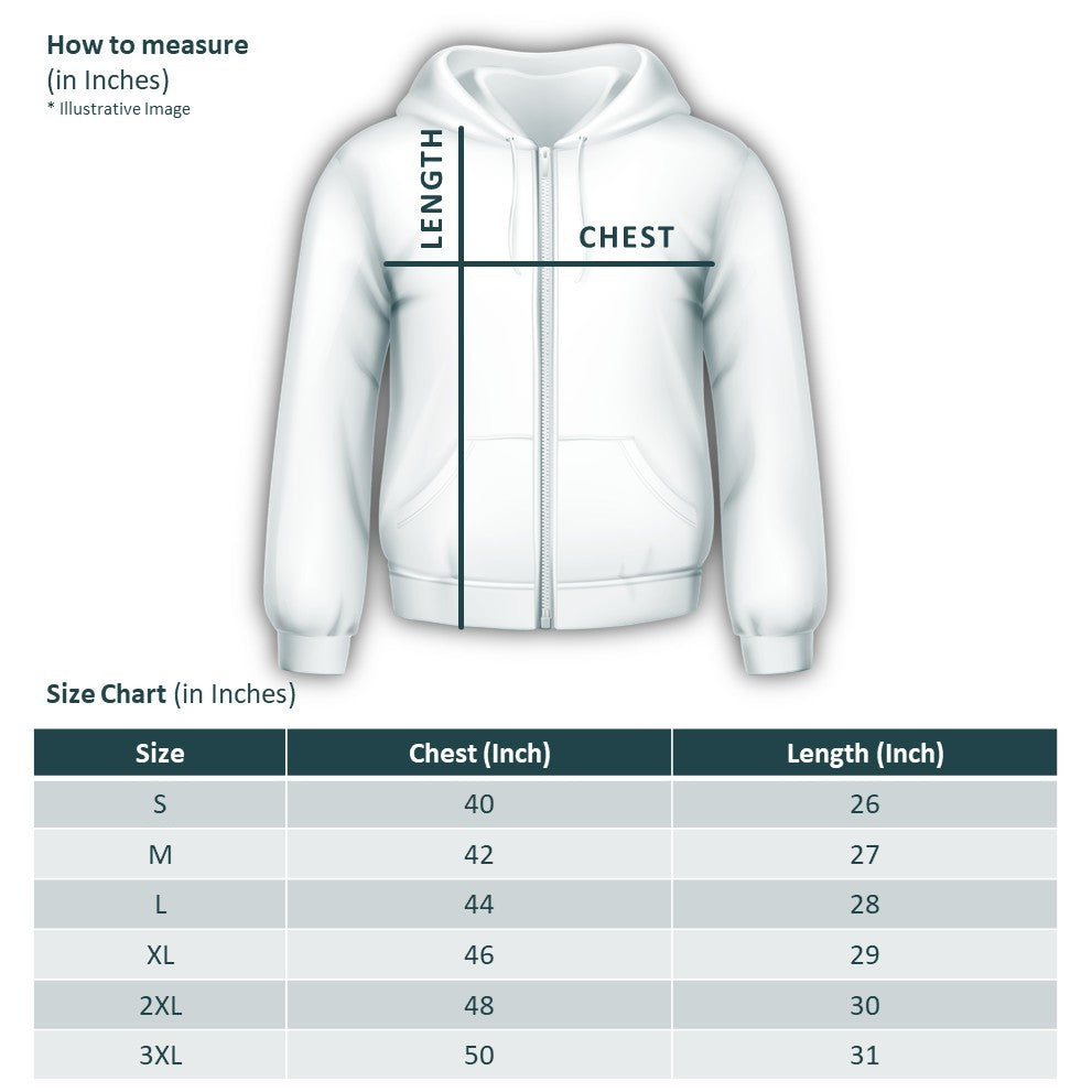 White Regular Fit Zip Hoodie Poly Cotton Fleece Sweatshirt Long Sleeves