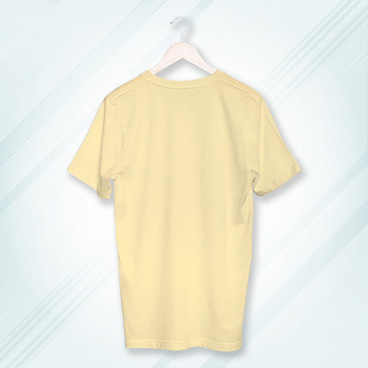 Beige Round Neck Classic Crew Solid T-shirt