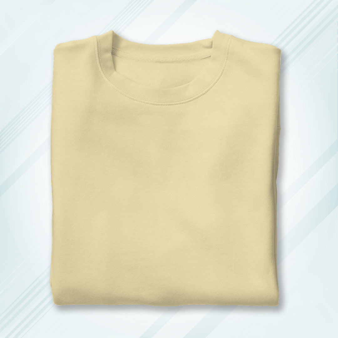 Beige Round Neck Classic Crew Solid T-shirt