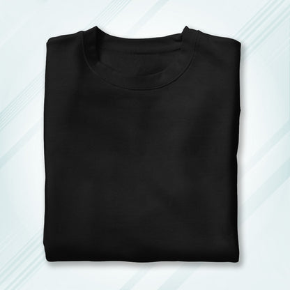 Black Round Neck Classic Crew Solid T-shirt