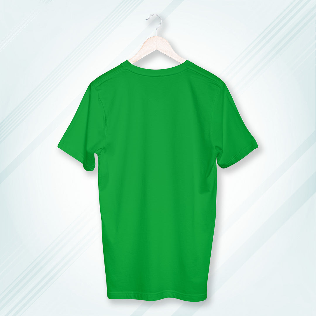 Flag Green Round Neck Classic Crew Solid T-shirt