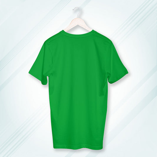 Flag Green Round Neck Classic Crew Solid T-shirt