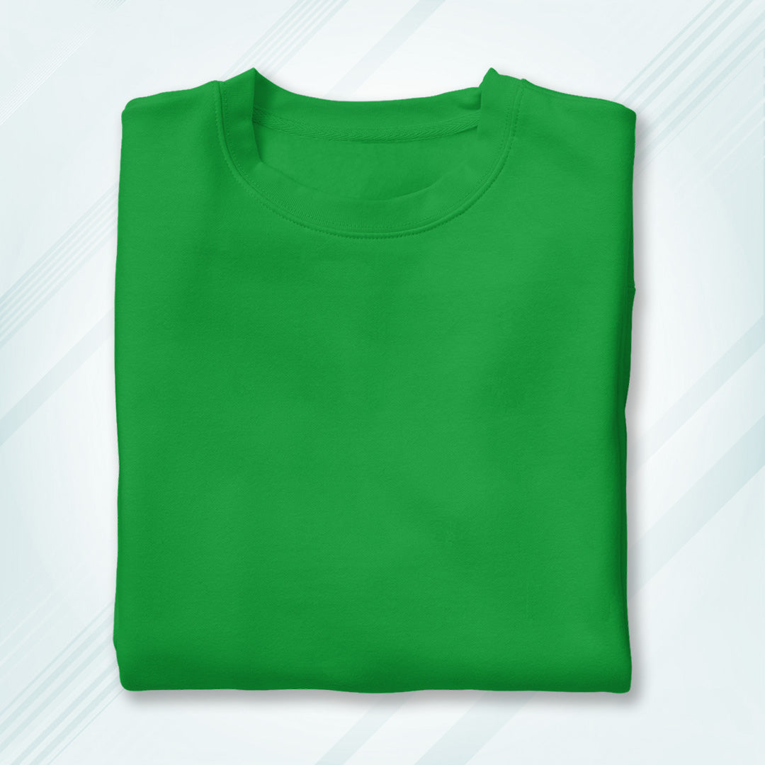 Flag Green Round Neck Classic Crew Solid T-shirt