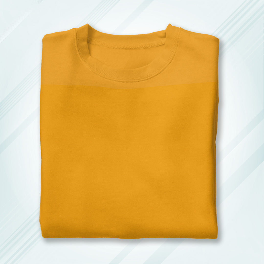 Golden Yellow Round Neck Classic Crew Solid T-shirt