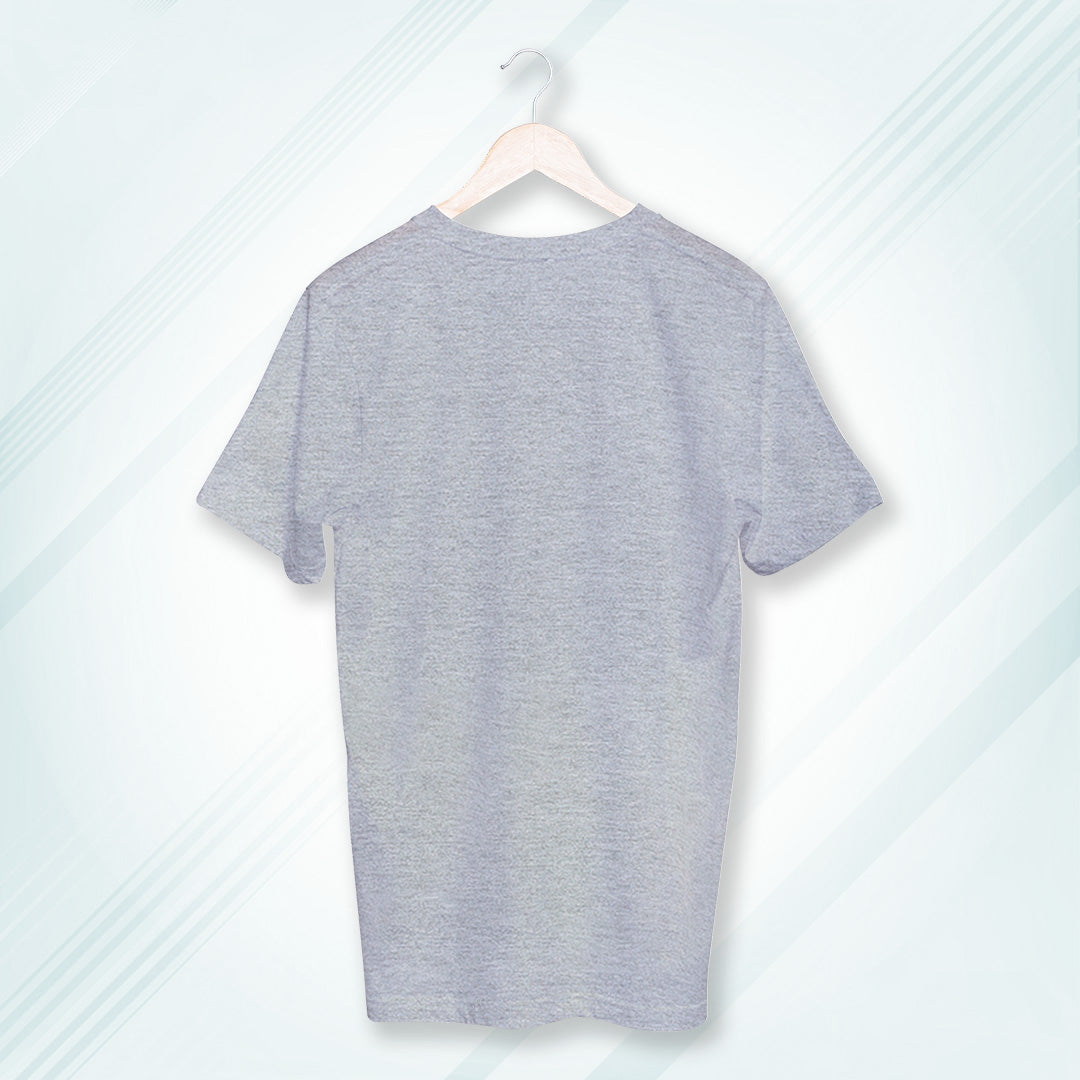 Grey Melange Round Neck Classic Crew Solid T-shirt
