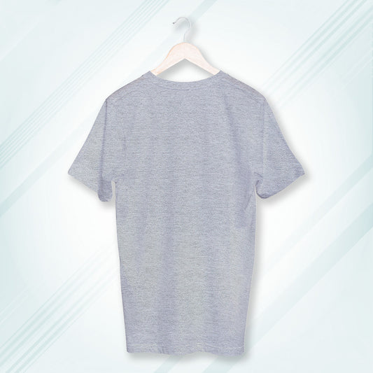 Grey Melange Round Neck Classic Crew Solid T-shirt