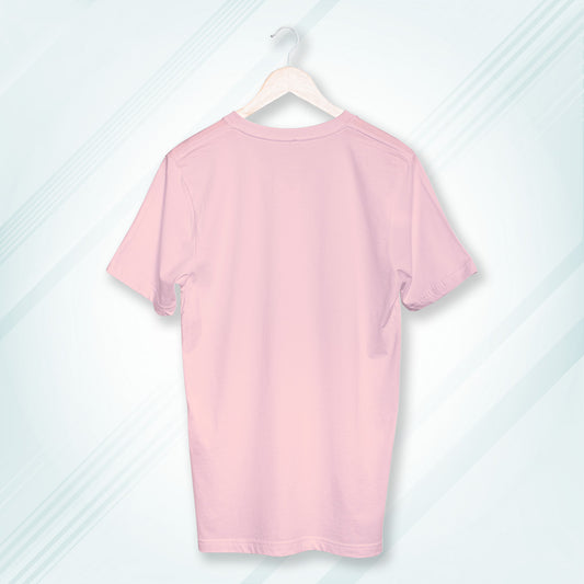 Light Pink Round Neck Classic Crew Solid T-shirt