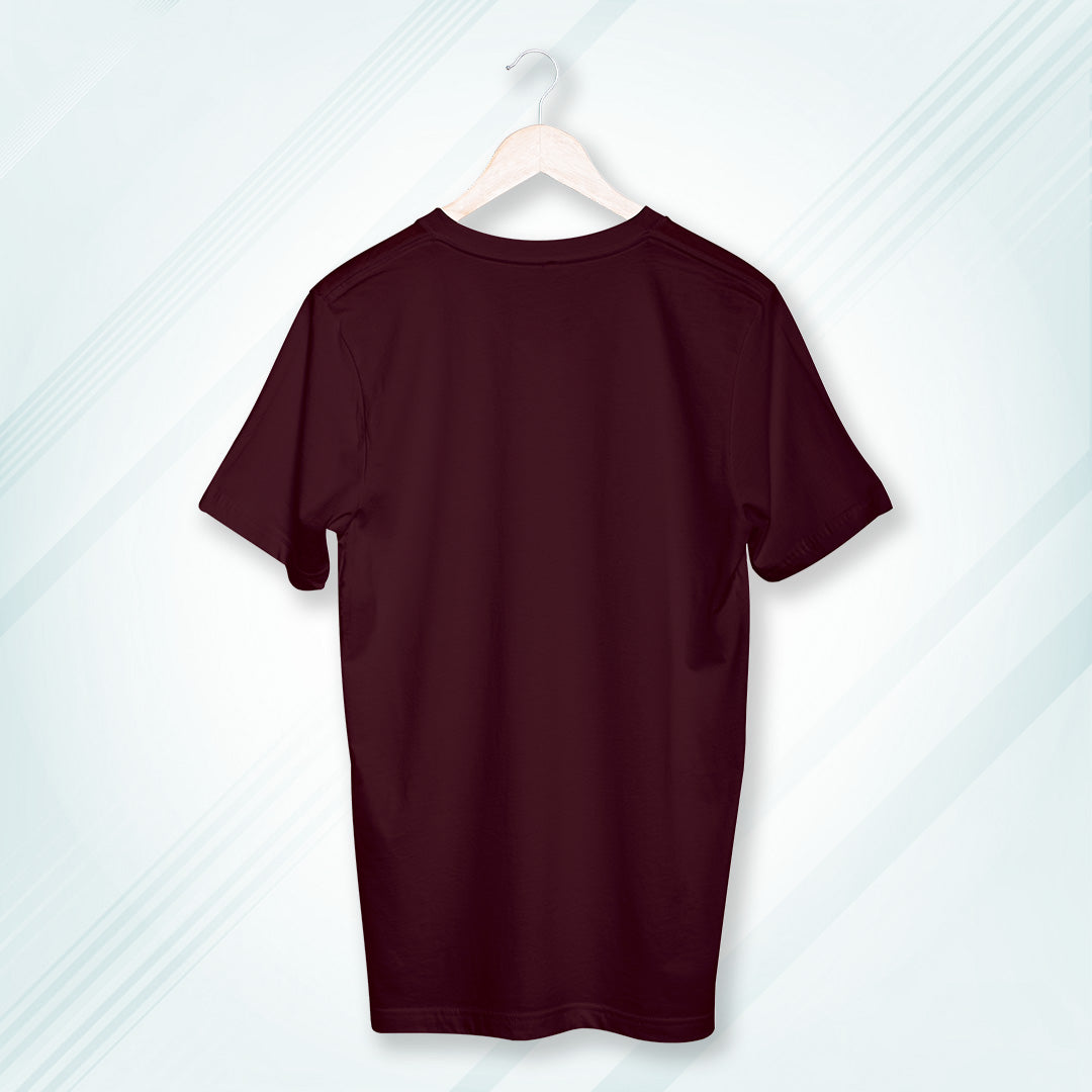 Maroon Round Neck Classic Crew Solid T-shirt