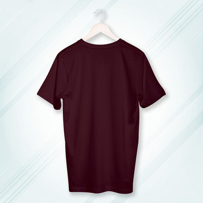 Maroon Round Neck Classic Crew Solid T-shirt