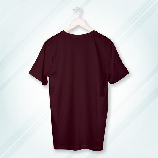 Maroon Round Neck Classic Crew Solid T-shirt