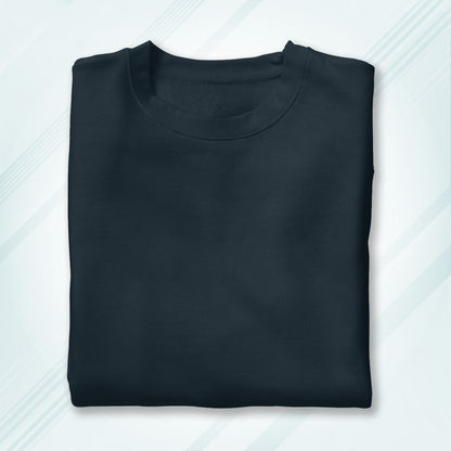 Navy Round Neck Classic Crew Solid T-shirt