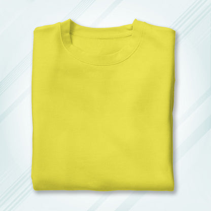 New Yellow Round Neck Classic Crew Solid T-shirt