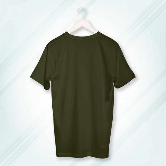 Olive Green Round Neck Classic Crew Solid T-shirt