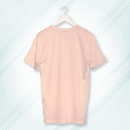 Peach Round Neck Classic Crew Solid T-shirt