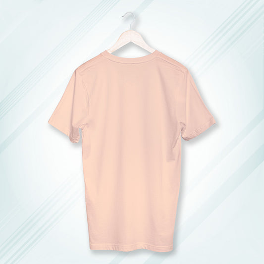 Peach Round Neck Classic Crew Solid T-shirt