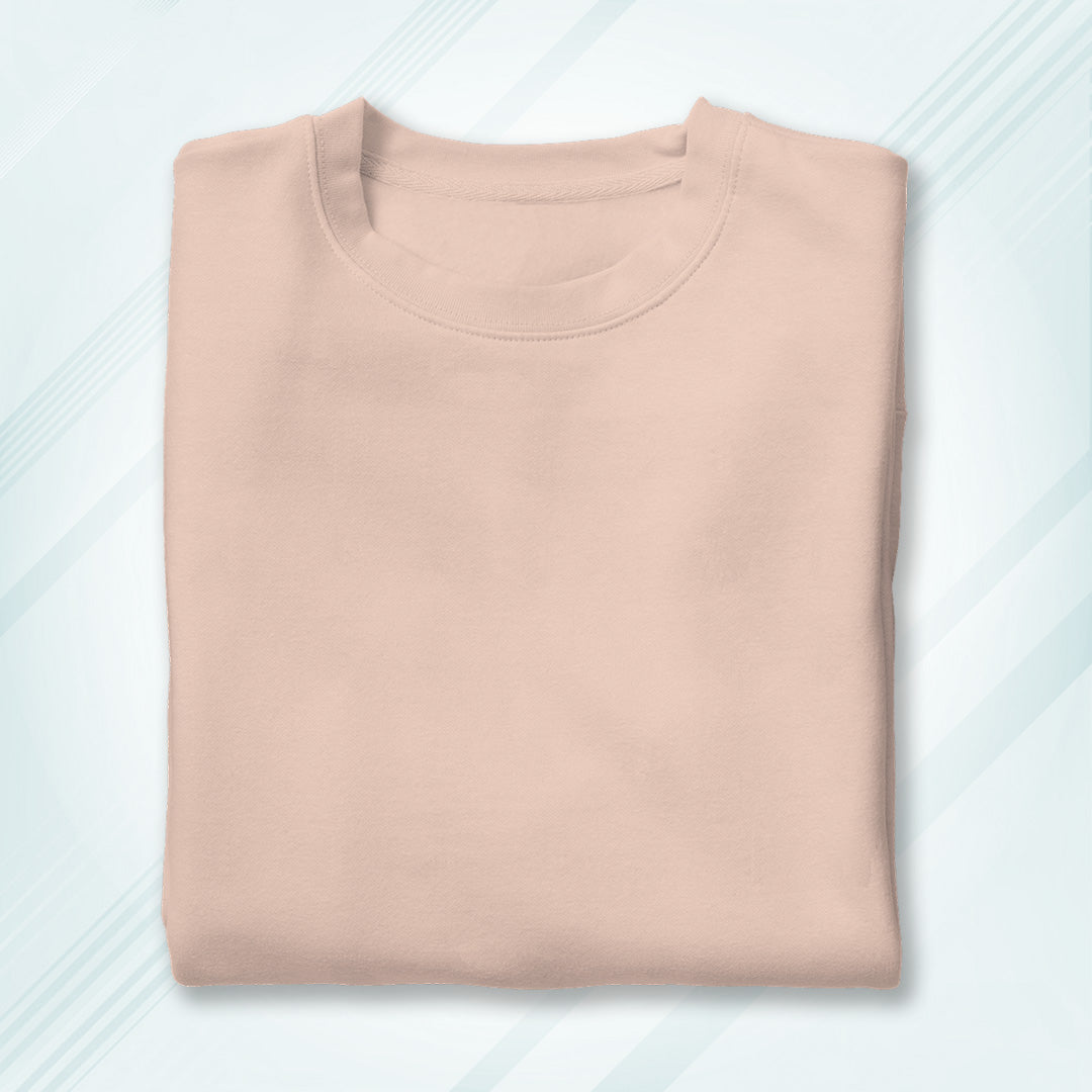 Peach Round Neck Classic Crew Solid T-shirt