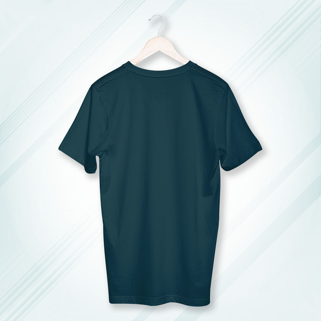 Petrol Blue Round Neck Classic Crew Solid T-shirt