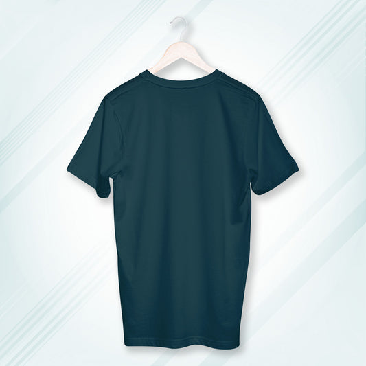 Petrol Blue Round Neck Classic Crew Solid T-shirt