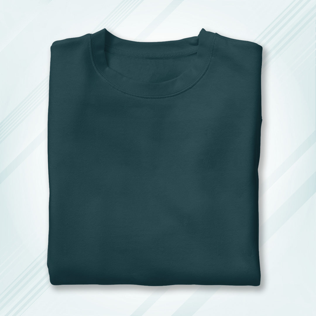 Petrol Blue Round Neck Classic Crew Solid T-shirt