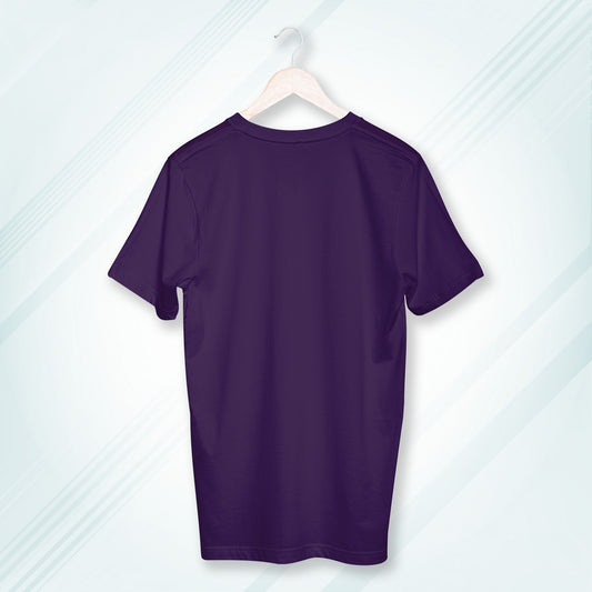 Purple Round Neck Classic Crew Solid T-shirt