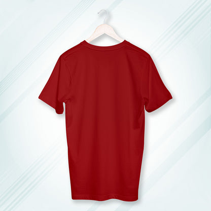 Red Round Neck Classic Crew Solid T-shirt