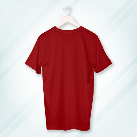 Red Round Neck Classic Crew Solid T-shirt