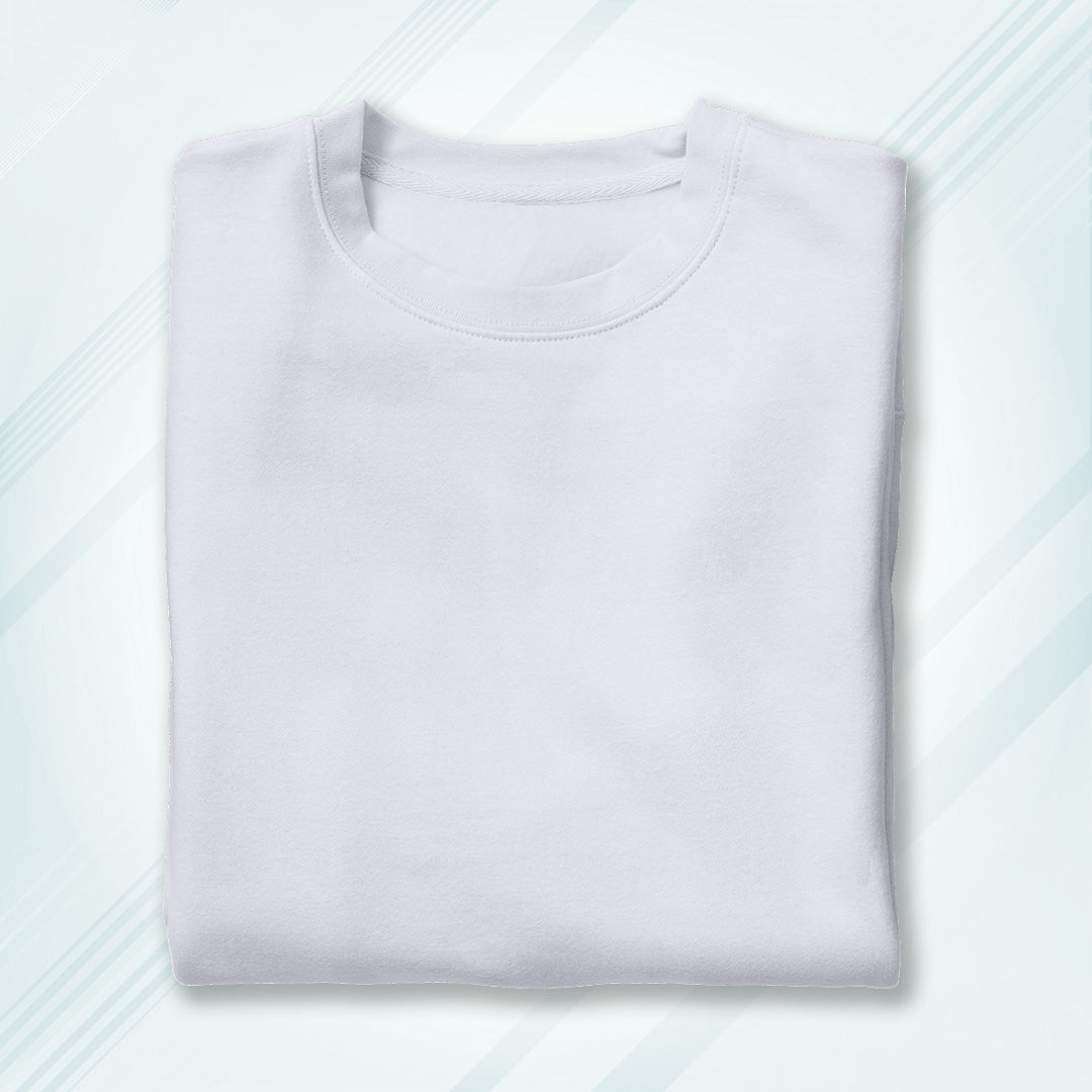 White Round Neck Classic Crew Solid T-shirt