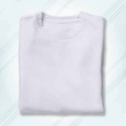 White Round Neck Classic Crew Solid T-shirt