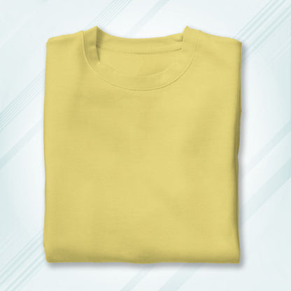 Yellow Round Neck Classic Crew Solid T-shirt