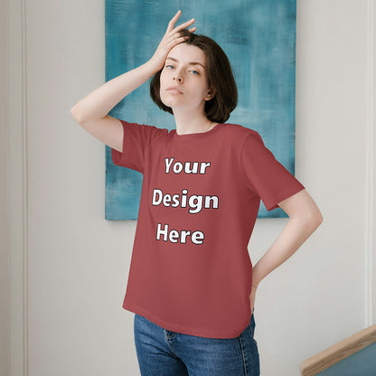 Coral Round Neck Cotton Classic Crew T-shirt Front Customized Design | Unisex