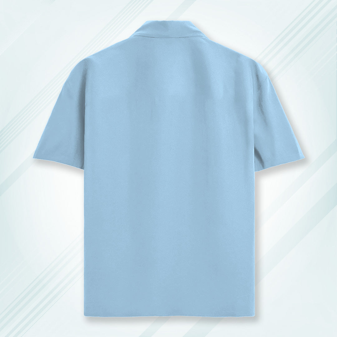 Baby Blue Unisex Oversized Half Sleeve Solid Shirt