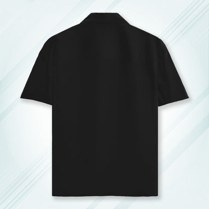 Black Unisex Oversized Half Sleeve Solid Shirt