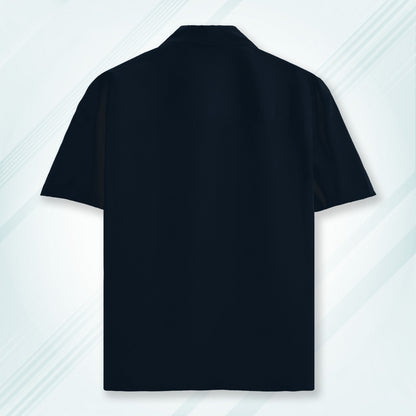 Navy Unisex Oversized Half Sleeve Solid Shirt