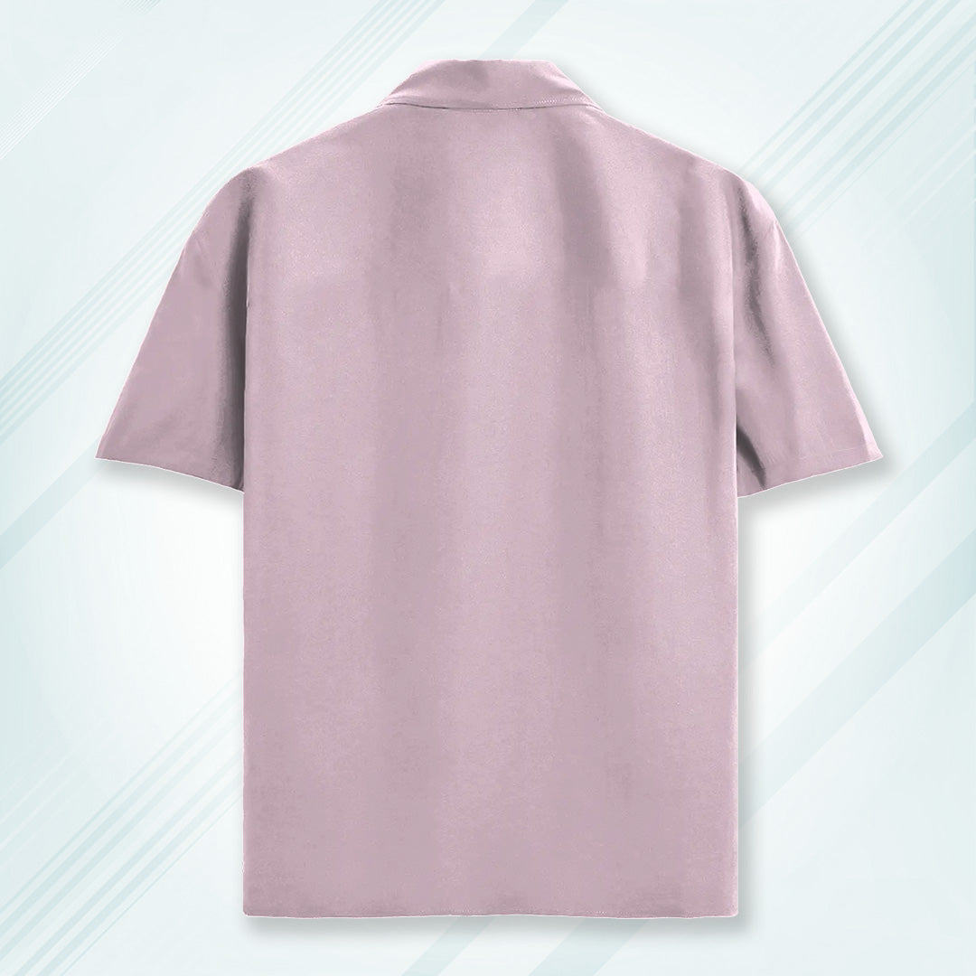 Pink Unisex Oversized Half Sleeve Solid Shirt
