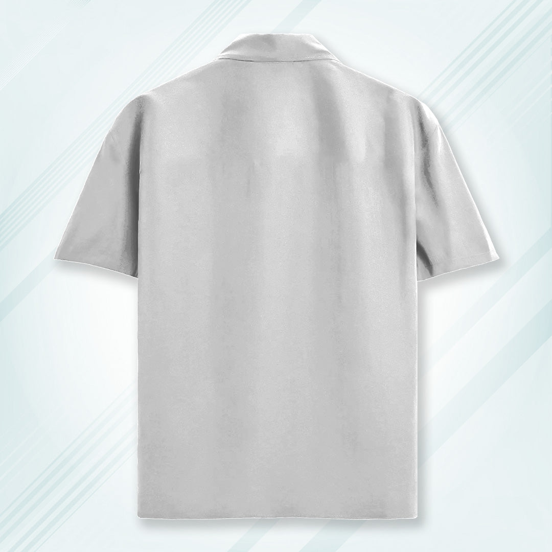 White Unisex Oversized Half Sleeve Solid Shirt