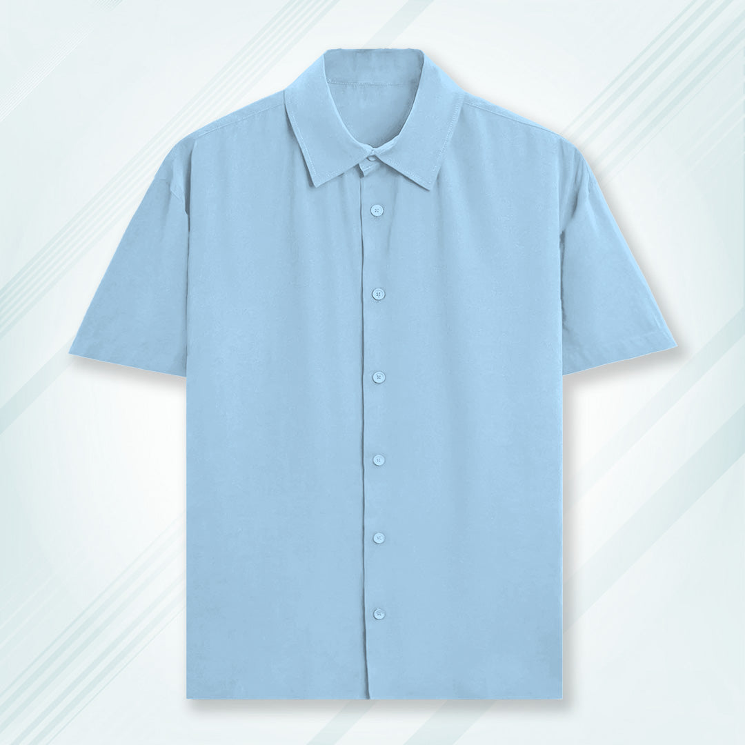 Baby Blue Unisex Oversized Half Sleeve Solid Shirt