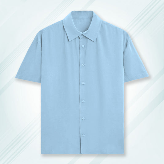 Baby Blue Unisex Oversized Half Sleeve Solid Shirt